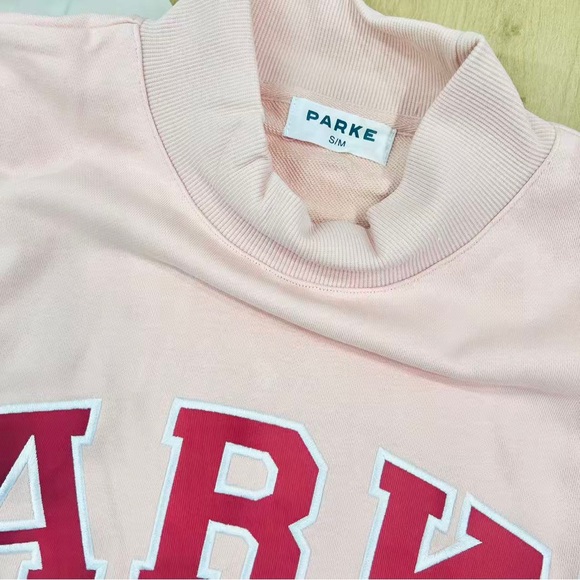 PARKE Women's Pink Sweatshirt with Red Lettering - Picture 4 of 6